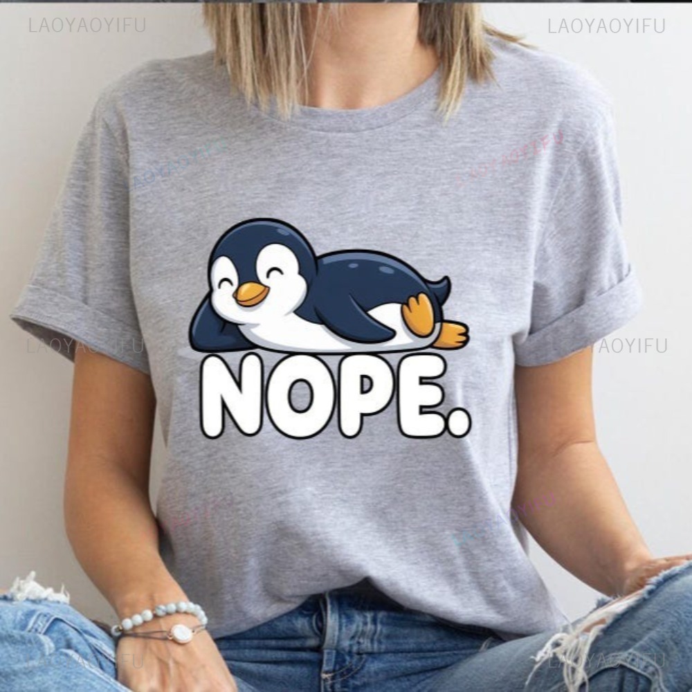 Women'S Fashion Graphic Tees - Funny Animal Lover Graphic Nope 펭귄