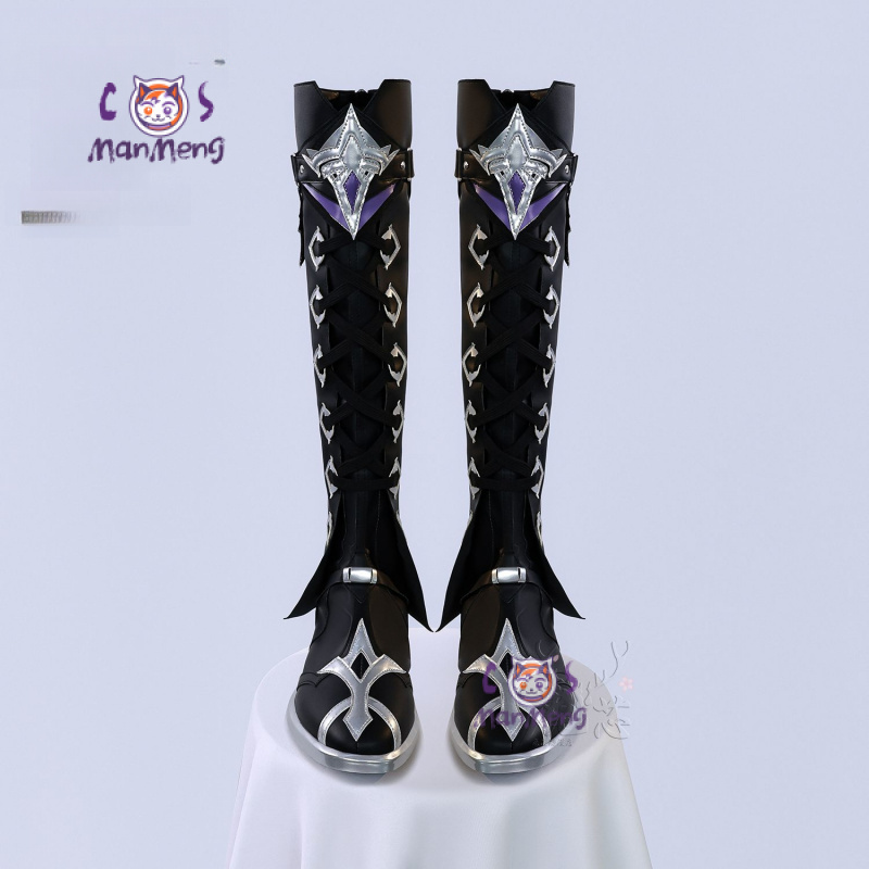 Women'S Fashion Leather Boots - Kyryll Chudomirovich Flins 코스프레 Genshin Impact