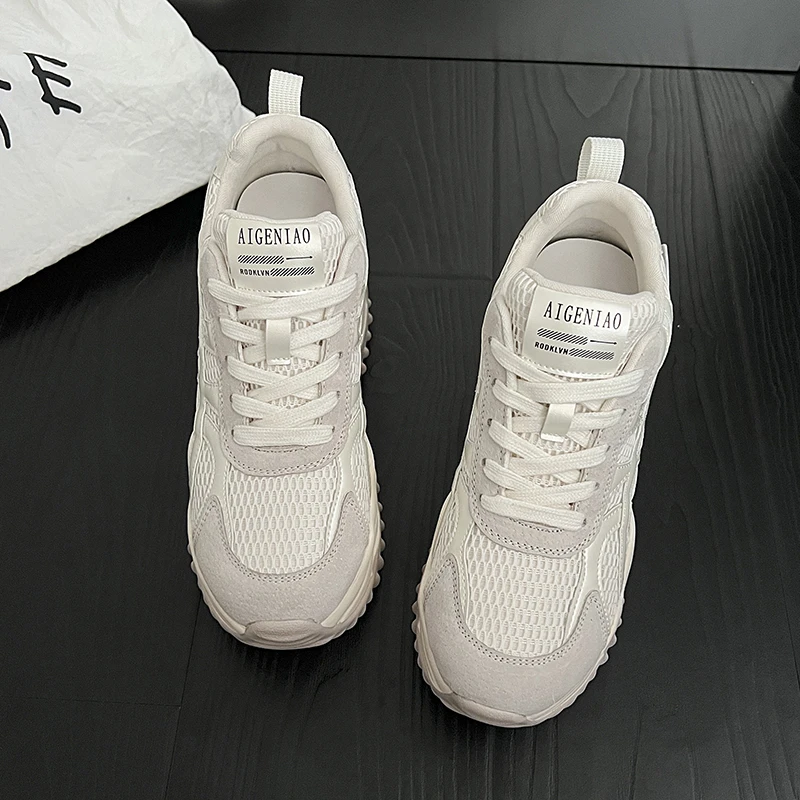Women'S Fashion Running Shoes - 여성 패션 아빠 신발 플랫폼 메쉬