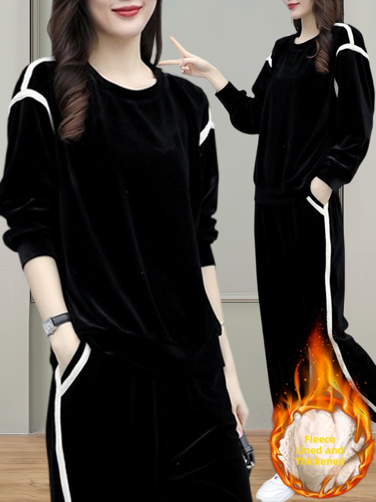 Women Fashion Over The Years - 여성을위한 세련된 순수 코튼 블랙 운동복