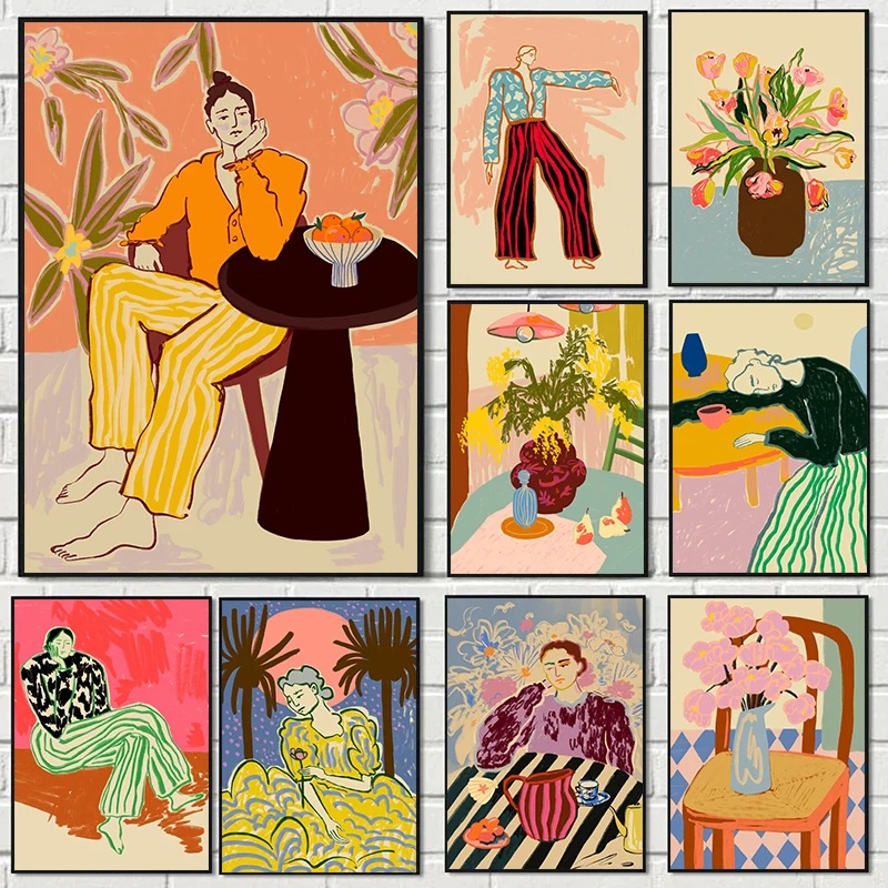 Fashion Women Picture - 현대 패션 여성 추상 그림 라인