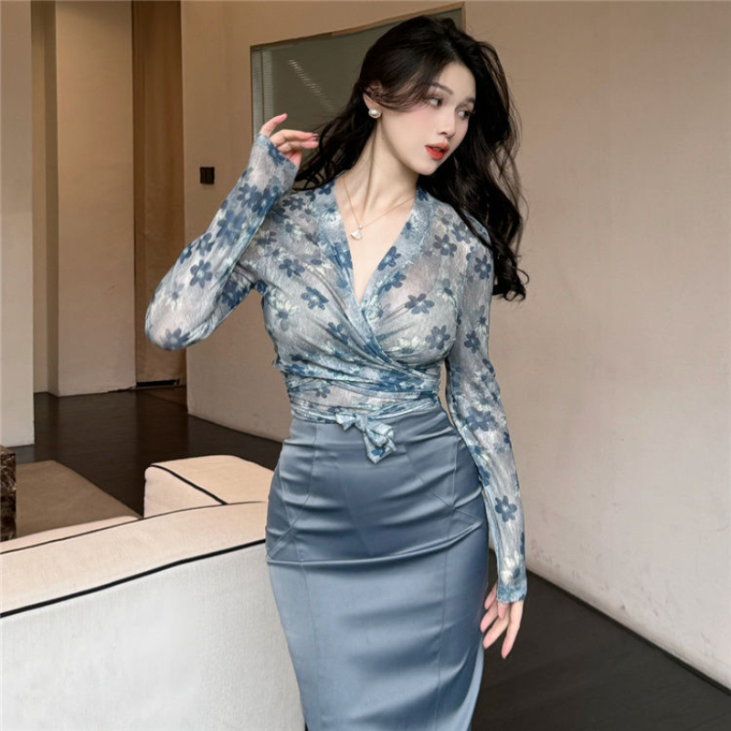 Printed Wrap Skirt - 여성 의류 세트 빅 사이즈 팻
