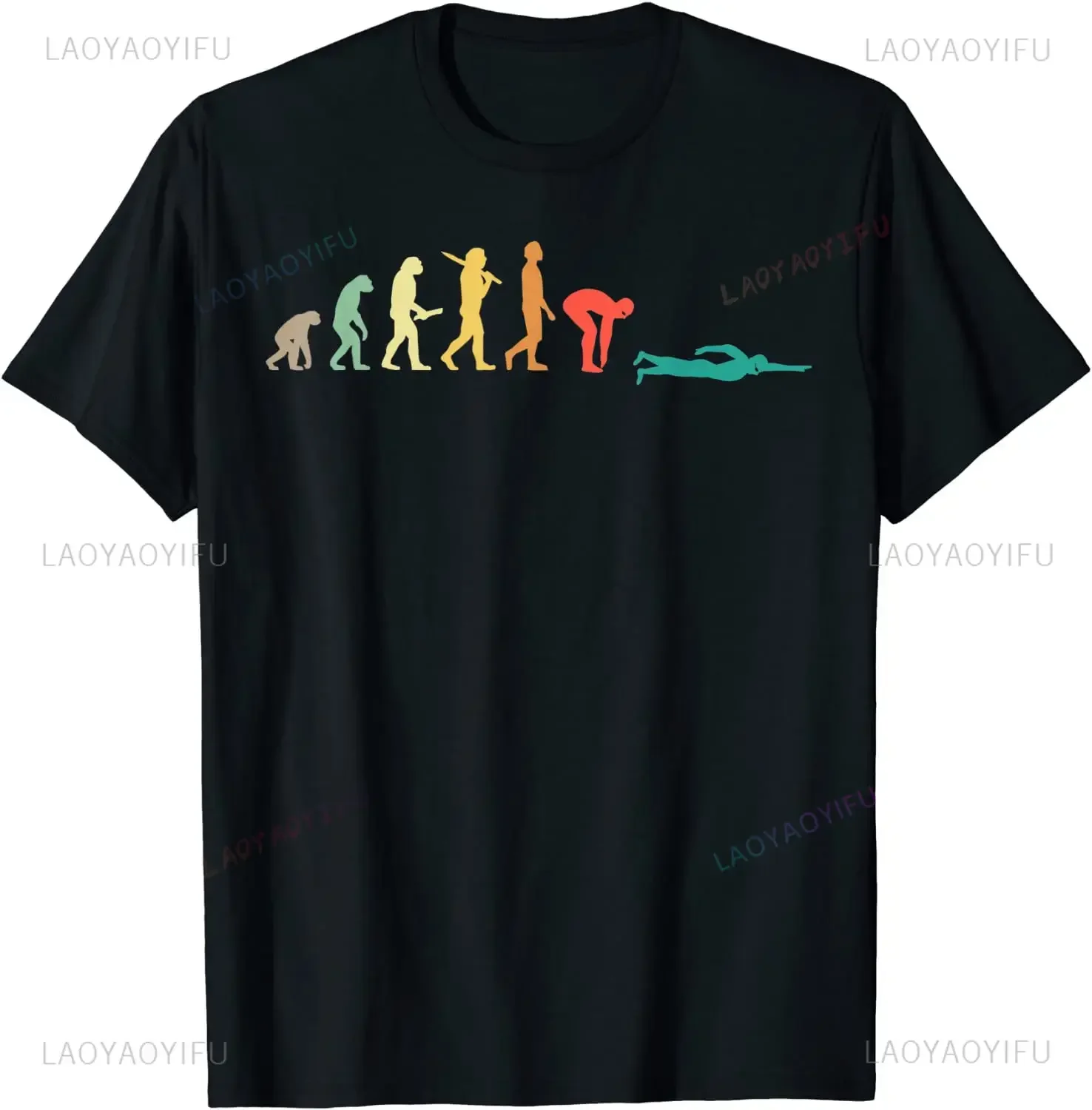 Women'S Fashion Graphic Tees - 수영 선수를위한 레트로 그래픽 수영 진화