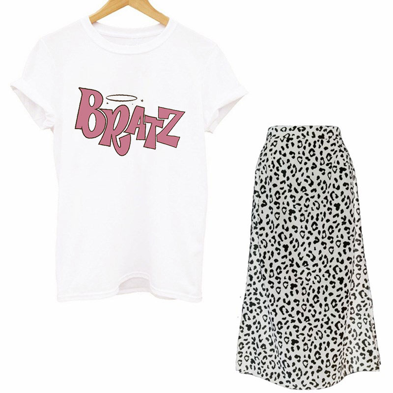 Printed Wrap Skirt - 여성 두 조각 세트 스트리트 고스