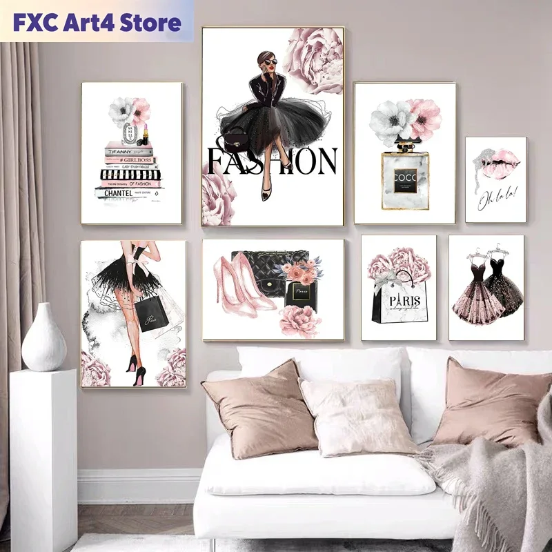 Fashion Women Picture - 프레임리스 패션 여성 향수 포스터 프린트