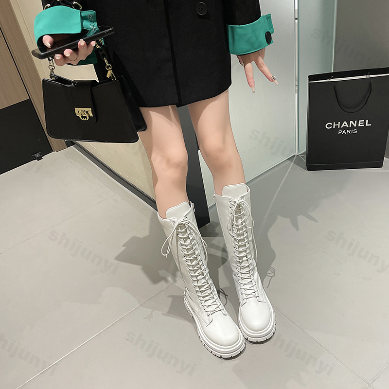 여성 나이트 부츠 플랫폼 청키 슈즈 패션 니하이 부츠  - Women'S Fashion Leather Boots 리뷰 및 가격