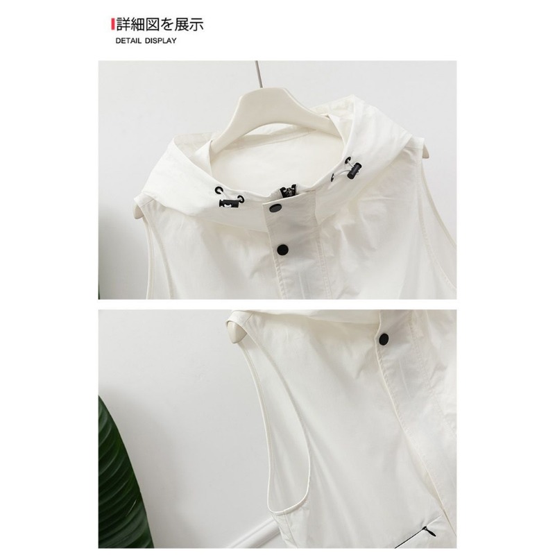 여성용 라이트 그레이 후드 민소매 유틸리티 조끼 지퍼  - Women'S Fashion Utility Vest 리뷰 및 가격