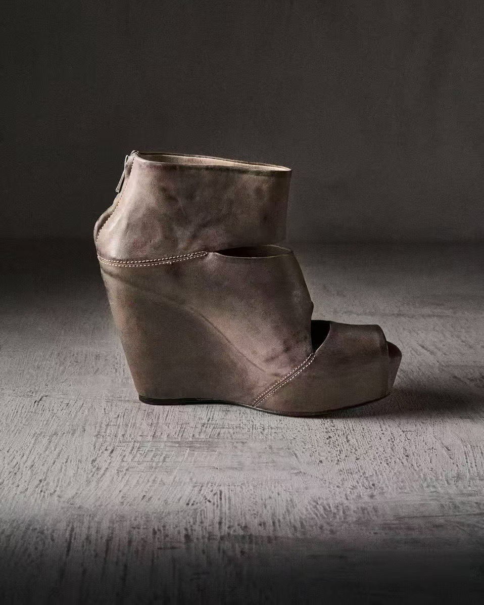 여름 신상 여성 빈티지 그레이 디스트레스 가죽 컷아웃  - Women'S Fashion Leather Boots 리뷰 및 가격