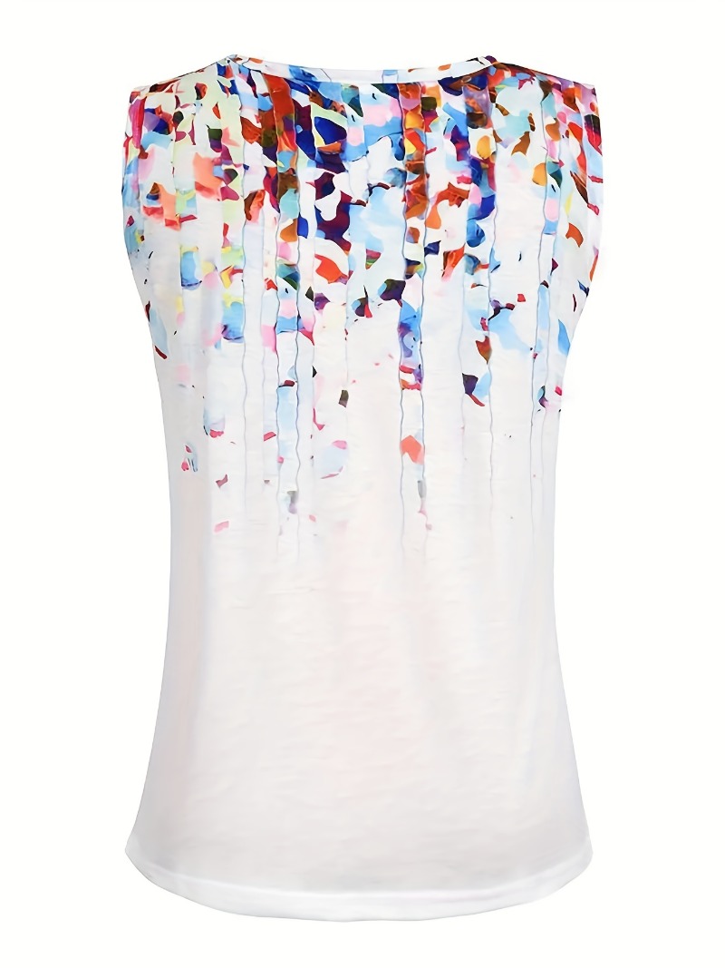 플러스 사이즈 브이넥 플라워 프린트 민소매 캐주얼 루즈 - Women'S Fashion Vest Tops 리뷰 및 가격