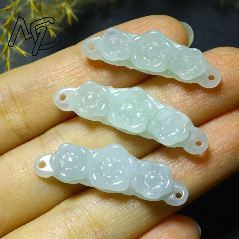 1pc 천연 경옥 에메랄드 꽃 핸드 카드 DIY 액세서 - Women'S Fashion Gifts 리뷰 및 가격