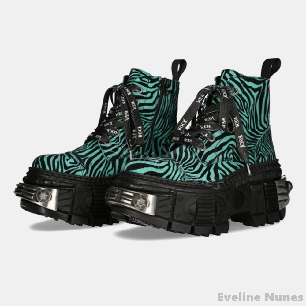 레트로 배색 레오파드 프린트 펑크 부츠 여성 핫티 탱크 - Women'S Fashion Leather Boots 리뷰 및 가격