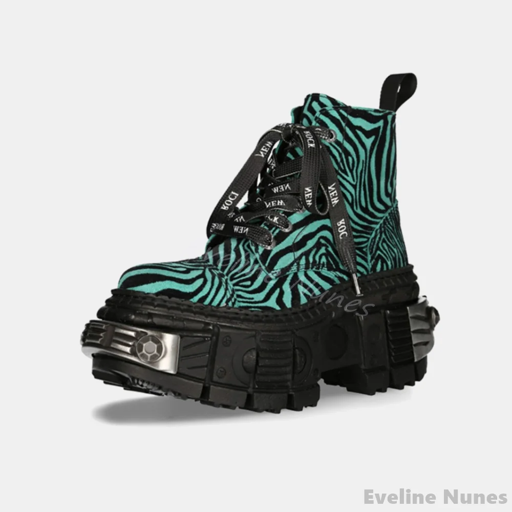 레트로 배색 레오파드 프린트 펑크 부츠 여성 핫티 탱크 - Women'S Fashion Leather Boots 리뷰 및 가격