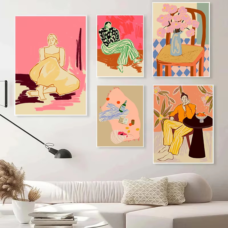 현대 패션 여성 추상 그림 라인 일러스트 포스터 및 프 - Fashion Women Picture 리뷰 및 가격