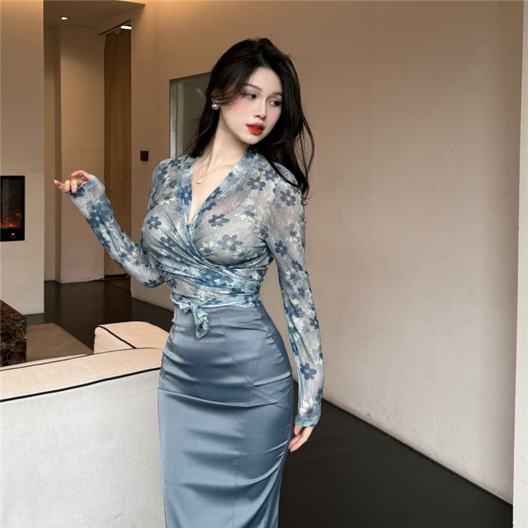 여성 의류 세트 빅 사이즈 팻 MM, 섹시한 올 매치  - Printed Wrap Skirt 리뷰 및 가격