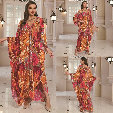 2025 신상 여성 코튼 비치 커버업 루즈핏 키모노 스 - Printed Wrap Skirt 리뷰 및 가격