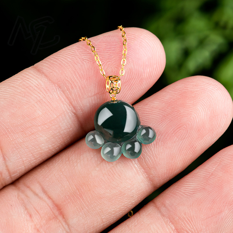 천연 진짜 에메랄드 블루 워터 제이드 고양이 발 펜던트 - Women'S Fashion Gifts 리뷰 및 가격