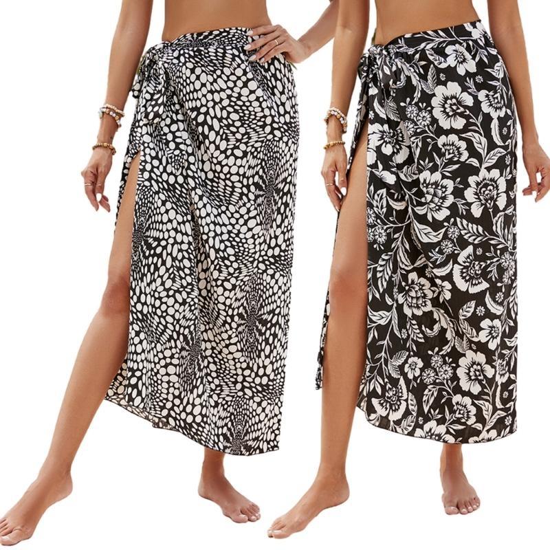 y1uc sarong-swimsuit womens wo - Printed Wrap Skirt 리뷰 및 가격