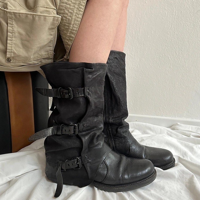 클래식 여성 신발 레트로 럭셔리 정품 가죽 나이트 부츠 - Women'S Fashion Leather Boots 리뷰 및 가격