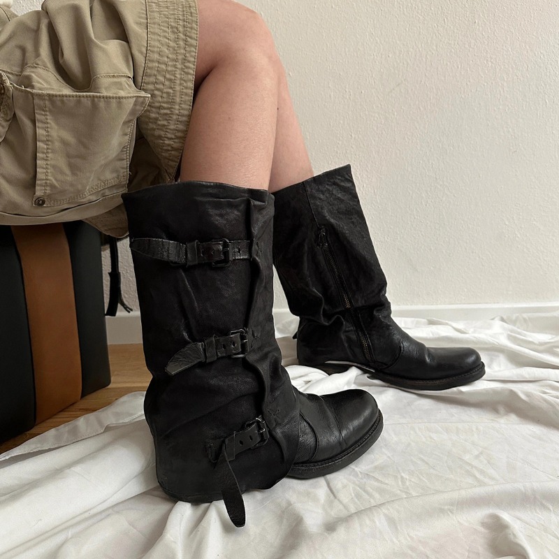 클래식 여성 신발 레트로 럭셔리 정품 가죽 나이트 부츠 - Women'S Fashion Leather Boots 리뷰 및 가격